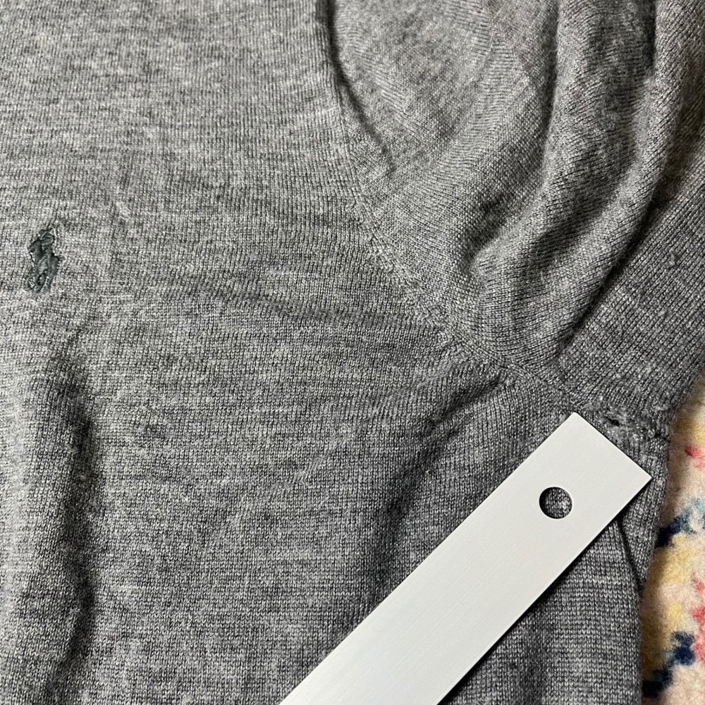 Polo Ralph Lauren Sweater Mens 2XLT Grey Washable Merino Wool Crew Neck Pony - Picture 7 of 7